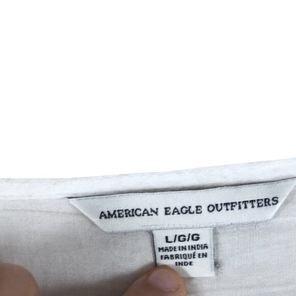 American Eagle Outfitters L Boho Lace Flutter Sleeve Top - Picture 9 of 9